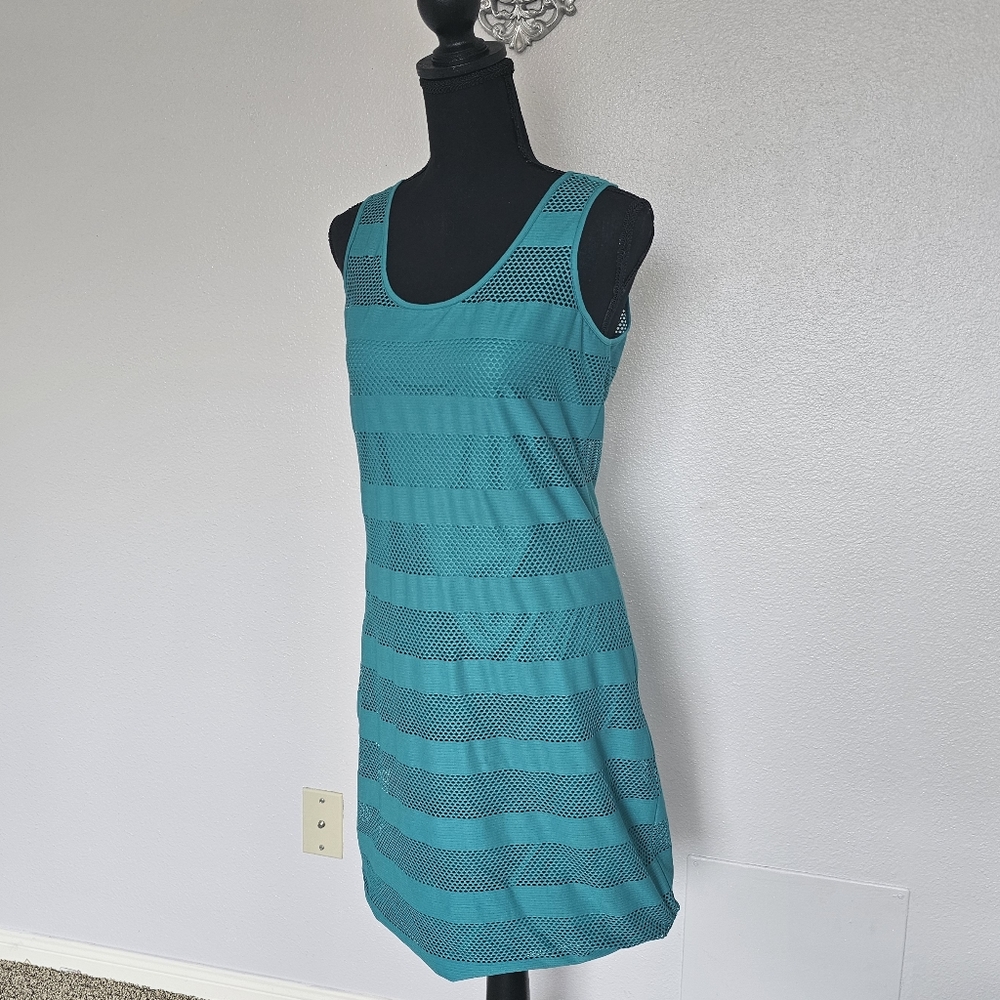Green Sleeveless Mesh Dress
